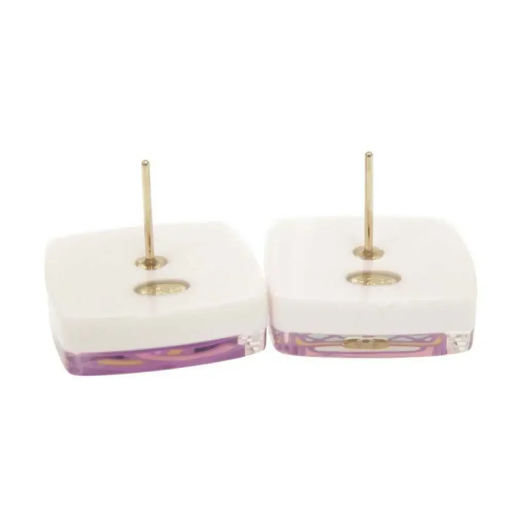 CHANEL Pink Logo Earrings
